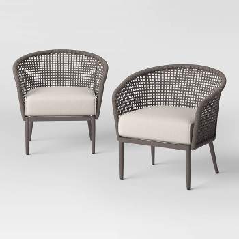 Weybridge 2pk Wicker Weave Patio Club Chairs - Threshold™