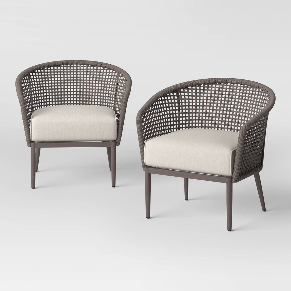 Weybridge 2pk Wicker Weave Patio Club Chairs - Threshold