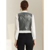 INSPIRE CHIC Women's Sleeveless Versatile PU Faux Leather Suit Vest - 4 of 4