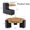 Modern Coffee Tables Set of 2, Coffee Table with Detachable Nightstand, Accent Center Table with Glass Top Side Table for Bedroom Office - 4 of 4