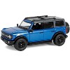 2021 Ford Bronco Black Diamond Velocity Blue Met. with Black Top w/Trailer and Motorcycle 1/64 Diecast Model Cars by Greenlight - 4 of 4