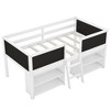 NicBex Twin Size Low Loft Bed with Shelves,Loft Bed Frame with Ladder,Bed Frame for Kids,Box Spring Not Required - 4 of 4