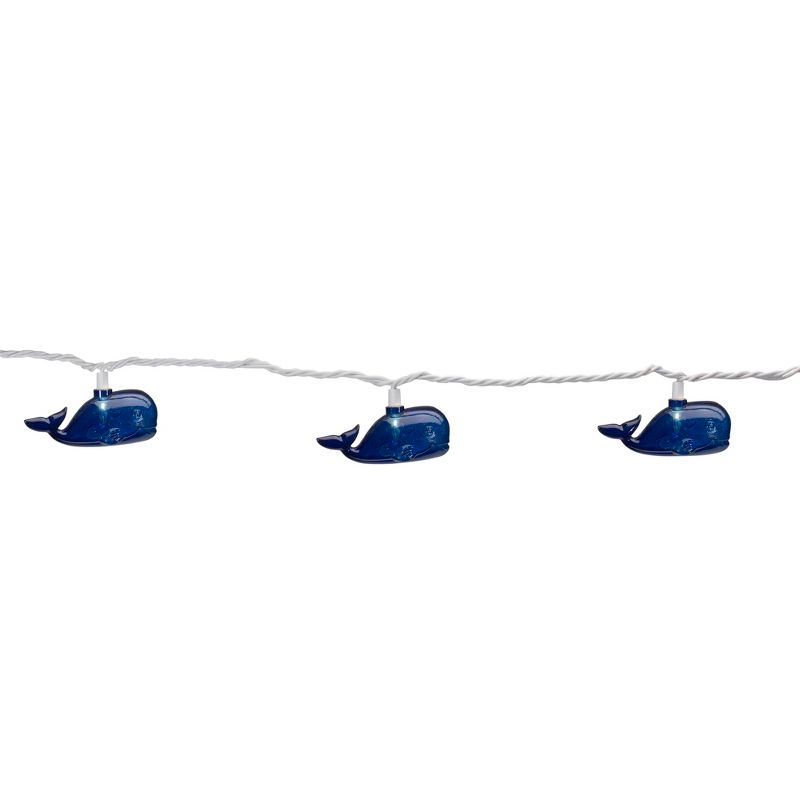 Northlight 10 Blue and White Whale Summer Patio String Lights - 8.5 ft White Wire, 4 of 6