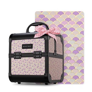 Byootique Makeup Train Case with Mirror Cosmetic Box for Nail Art Deco Tyrian AD Purple - 1 of 4