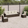 vidaXL Garden Sofa Set Brown, Cream White - 2 of 4