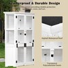 Gulches 63" Garden Wood Storage Cabinet Outdoor Tool Storage Shed, Greenhouse w/ Waterproof- Roof and Lockable Door for Backyard,Patio, Lawn, White - 3 of 4