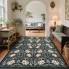 Floral Print Area Rugs Washable Vintage Accent Carpet, Non-Slip Oriental Floor Cover - 2 of 4