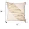 HomeRoots 24" Beige and White Geometric Silk Throw Pillow With Embroidery - 3 of 4