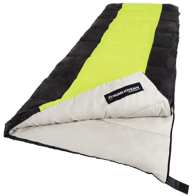 Wakeman Otter Tail Sleeping Bag, Neon Green/Black