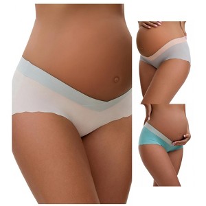 INSPIRE CHIC Women's Low Waist Ice Silk Briefs Pregnancy Under the Bump Underwear 3 Packs - 1 of 4
