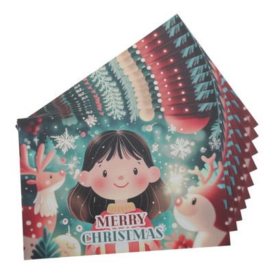 Unique Bargains Christmas Greeting Card Multicolored 4.5x3.1Inch 10 Pcs
