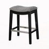 GDFStudio Weston 27" Backless Saddle Counter Stool with Nailhead Trim - 2 of 4