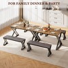 Dining Table Set for 4, Kitchen Table Set with 2 Upholstered Benches, 3 Piece Dining Table Set for Small Space - 3 of 4