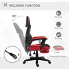 TiramisuBest Ergonomic Red PU Mesh Home Office Chair with Lumbar Support, Footrest and Wheels - 4 of 4
