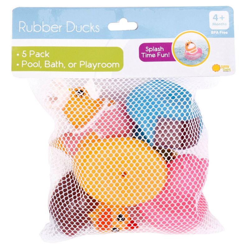 Sunny Days Rubber Ducks Assorted Bath Toys - 5pk, 5 of 6