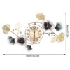 YIYIBYUS Luxury Atmosphere Ginkgo Leaf Wall Clock Mute DIY Large Wall Clock - 3 of 4