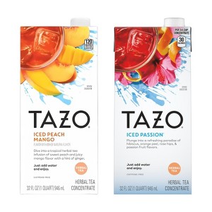 TAZO Herbal Tea Concentrate: Iced Peach Mango & Iced Passion, 32 fl oz (1ea) - 1 of 4