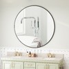 Lyngins Black Circular Wall Mirror, Metal Framed Bathroom Mirror, Modern Bathroom Decor, Fog-Proof Mirrors for Bathroom Sink & Home Spaces - 2 of 4