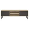 Coaster Allie Mid-Century Modern 2 Door Wood TV Stand for TVs up to 75" with Shelf Antique Pine/Gray - 4 of 4
