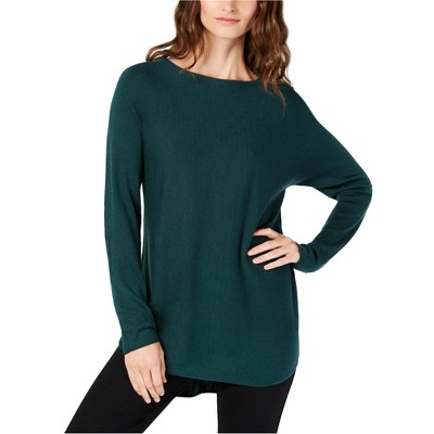 I.N.C International Concepts Womens Solid Shirttail Pullover Sweater, Green, X-Small