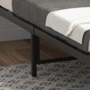 Queen-size bed frame with wooden headboard and footboard – rustic-style platform bed featuring metal slats, simple assembly for bedroom use - 2 of 4