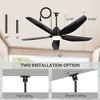 Airsurfer Black Waterproof Outdoor Ceiling Fan with 3 Color LED Light and Remote,Quiet Dc Motor,Ceiling Fan With Cord For Patios Porch Pergola - 3 of 4