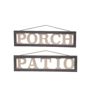 Transpac MDF Die Cut Porch/Patio Sign Set of 2 Spring Home Decorations - 1 of 1