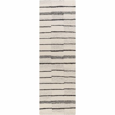 Hauteloom Moorebank Black Striped Wool Rug