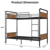Coolmee Twin Over Twin Bunk Bed, Metal Bunk Beds with Safety Guardrails and Built-in Ladder, Convertible into 2 Bed Frame for Kids Teens - 2 of 4