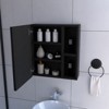 SEVOBAL Bathroom Storage Cabinets Mirrored Medicine Cabinet with Five Interior Shelves for Bathroom, Black, 5.4"*17.7"*19.5" - 2 of 4