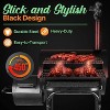 NutriChef Portable Outdoor Charcoal BBQ Grill - Stainless Steel Charcoal Grill Offset Smoker with Cover - SLCSG20, Black - 4 of 4