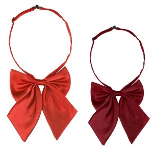 Allegra K Women's Pre-tied Adjustable Neck Strap Solid Color Cute Bowknot Bow Tie 2Pcs - 1 of 4
