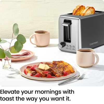 Stainless Steel 2-Slice Toaster with Wide Slots and Crumb Tray