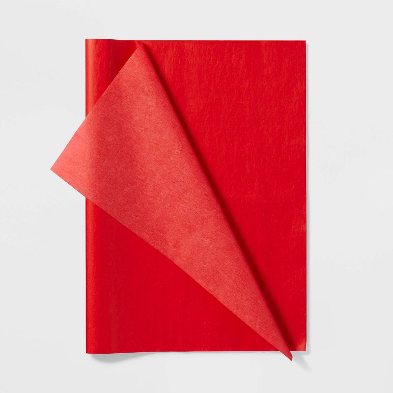 8ct Pegged Tissue Paper Red - Spritz&#8482;, 1 of 5
