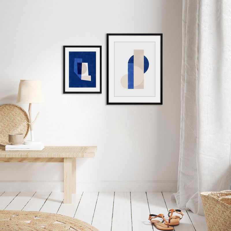 Americanflat - Mid Century Navy Blue Geometric by The Print Republic - mid century Abstract Wall Art, 1 of 8