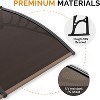 VINGLI Window Awning Door Canopy Exterior, 35" x 115" Awnings for Doors Polycarbonate Cover Patio Door Awning Rain Snow (Brown Board & Black Bracket) - 4 of 4