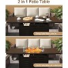 55 inch 48000 BTU Gas Propane Fire Pit Table with Ignition System, Glass Rocks, Rain Cover, Wind Guard Glass for Patio Garden Backyard - 3 of 4