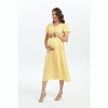 Clearlove Maternity Dress Floral Print Women V Neck High Waist Long Boho Floral Swing Flowy Slit Beach Maxi Dress - 4 of 4