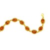 Simona Sterling Silver, Oval Amber, Designed Outline Bracelet - Brown - 7+1.5 Inch - 2 of 3