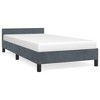 vidaXL Bed Frame with Headboard Dark Gray 39.4 in.x74.8 in. Twin Velvet - 2 of 4