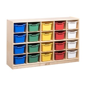 ECR4Kids 20 Cubby Mobile Tray Storage Cabinet, 4x5, Classroom Furniture - 1 of 4