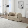 LOVMOR Contemporary Modern Upholstered Fabric Sofa with Storage Seats and Ottomans, 2 Seater Sofa Fabric Couch with Adjustable Arms and Backs - 2 of 4