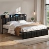 VECELO Twin/Full/Queen Size Metal Frame Platform Bed Frame with Storage Charging Station, Black/Gray - 2 of 4