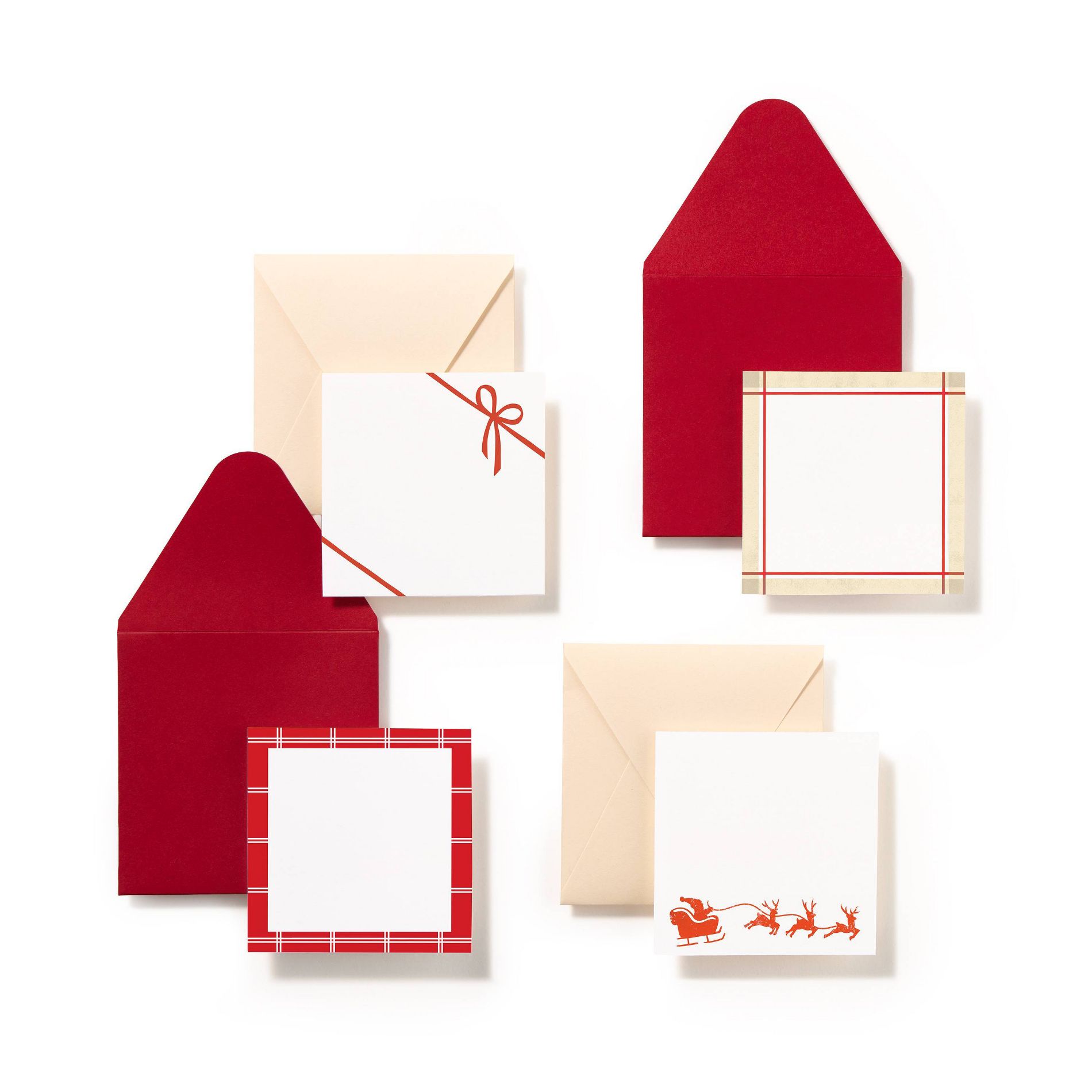 Minted 12ct Very Merry Mini Card and Envelope Sets Red/White/Cream
