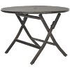 Ellis Round Folding Table - Indoor/Outdoor - PAT2001 - Brown - Safavieh - 3 of 4