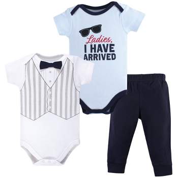 Hudson Baby Infant Boy Cotton Bodysuit and Pant Set, Ladies I Have Arrived