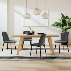 Set of 4 Upholstered Dining Chairs with Metal Legs, Modern Fabric Accent Kitchen Chairs for Dining Room or Small Spaces-Maison Boucle - 1 of 4