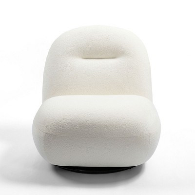 Lirago Luxury Modern Swivel Accent Chair with Ice Flower Velvet-Minimalist Armless Design 27.55"W * 33.07"D * 29.92"H