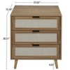 NicBex Modern Dresser for Bedroom,Antique Wooden Dressers with 3 Rattan Drawers,Chest of Drawers for Living Room,Dining Room,Study,Hallway,Walnut - 4 of 4