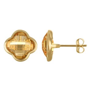 Designs By Gioelli 10K Gold Gemstone Clover Stud Earrings - 1 of 2